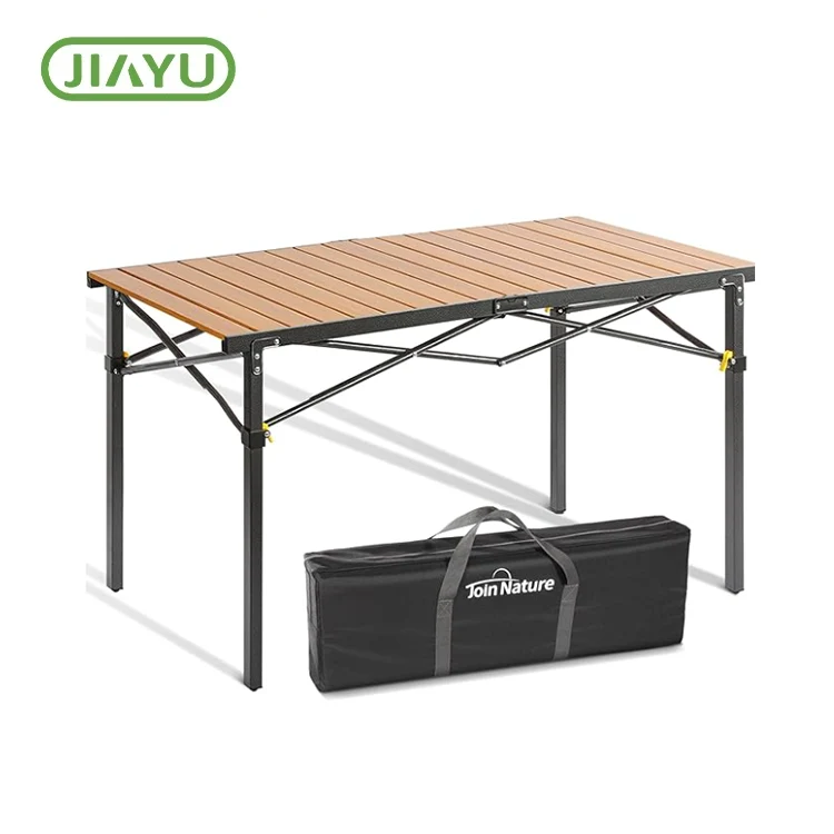 Opvouwbare vaste houten ijzeren campingtafel